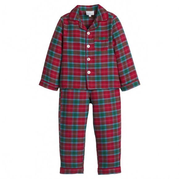 NEW LITTLE ENGLISH boy's classic pajama set in highlands tartan